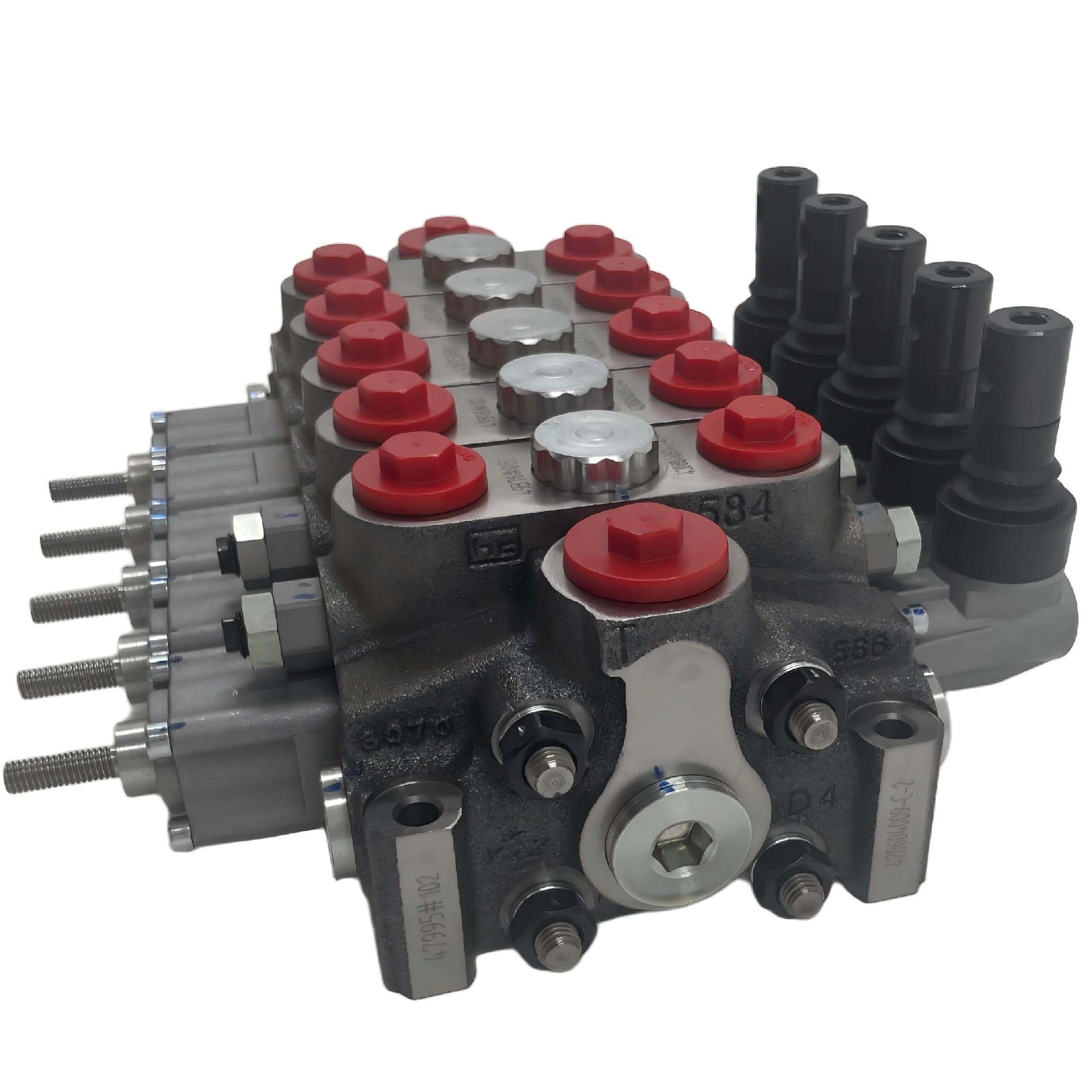 Hydrocontrol HC-D4/5-IL009(210)AG04 W002AH001F001A-TJ AG05 Ручной секционный распределитель 5-секционный гидравлический распределитель с рычажным управлением.jpg